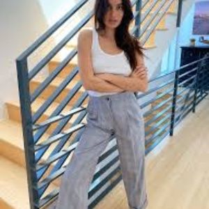 Aritzia Sunday Best Caplan Pant Navy Tan Plaid Size 4